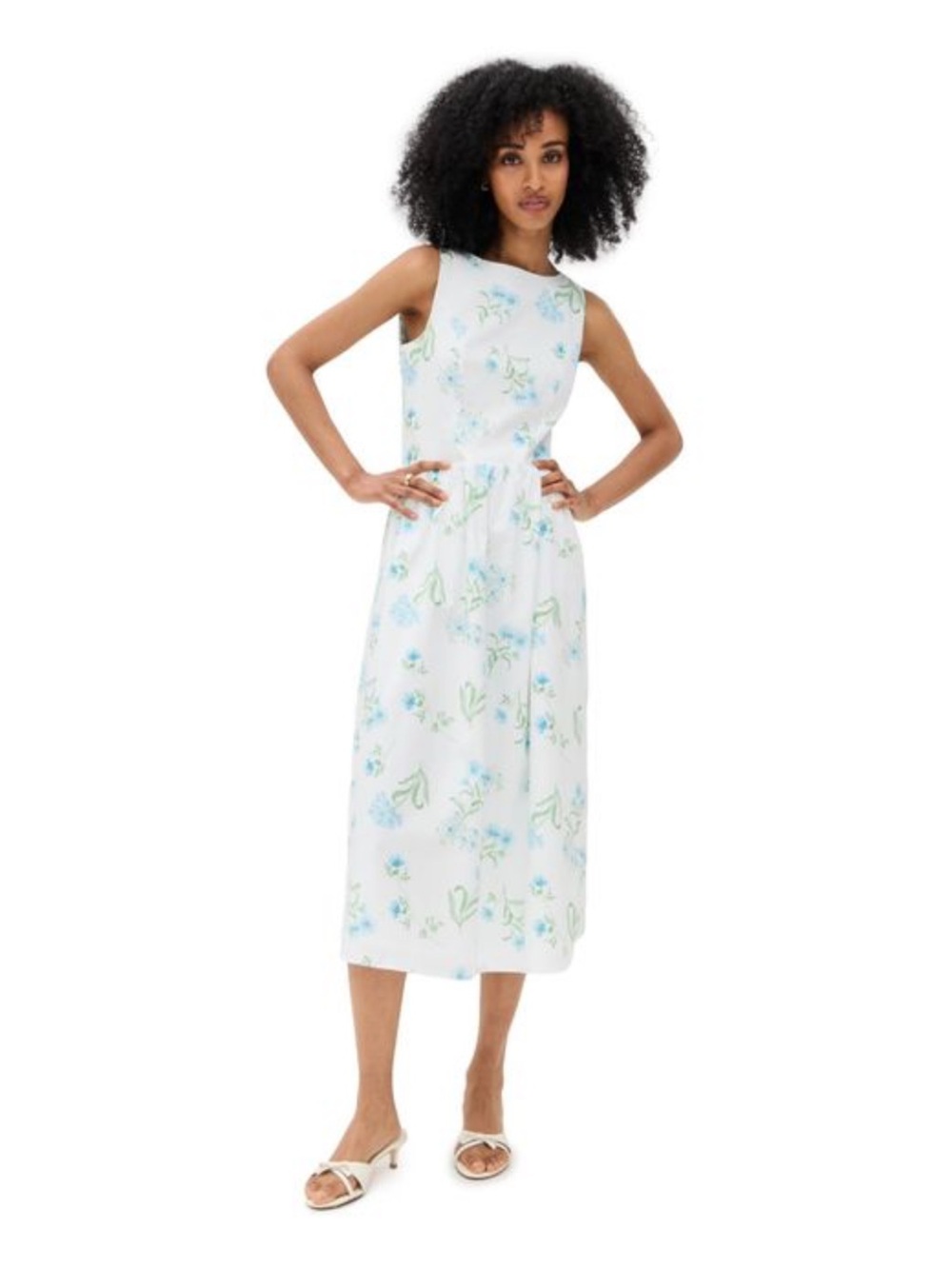 Wayf
Women's White Elara Midi Dress size large NWT
